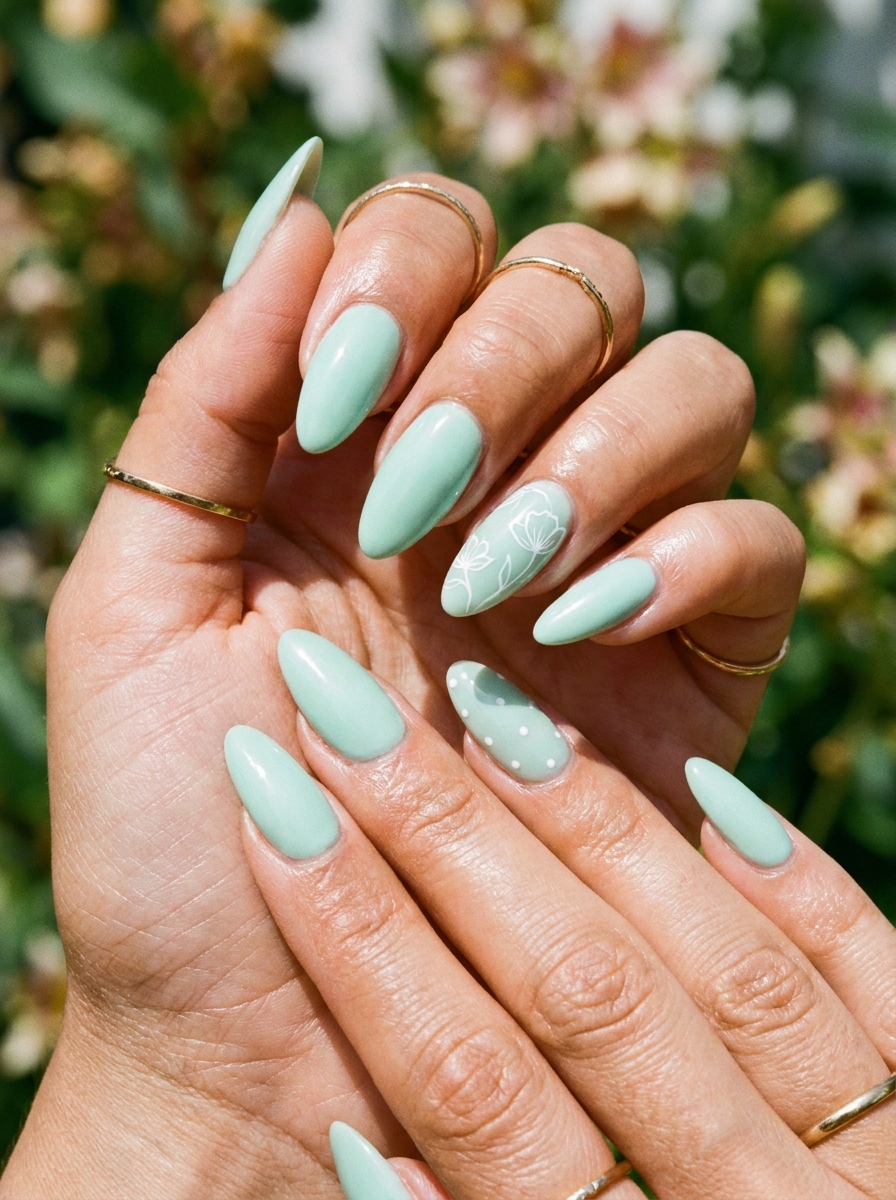 Mint Summer Nails